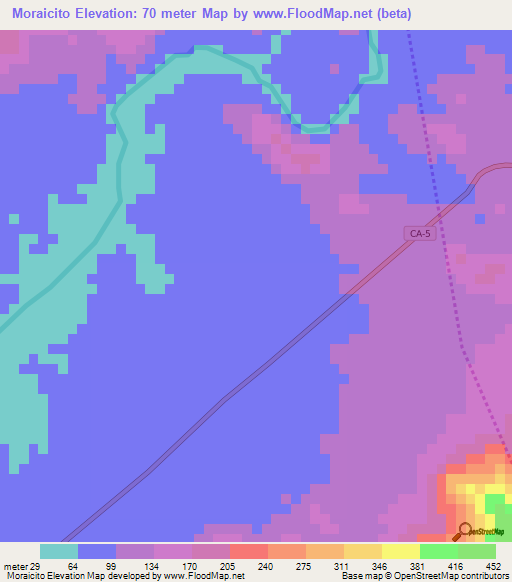 Moraicito,Honduras Elevation Map