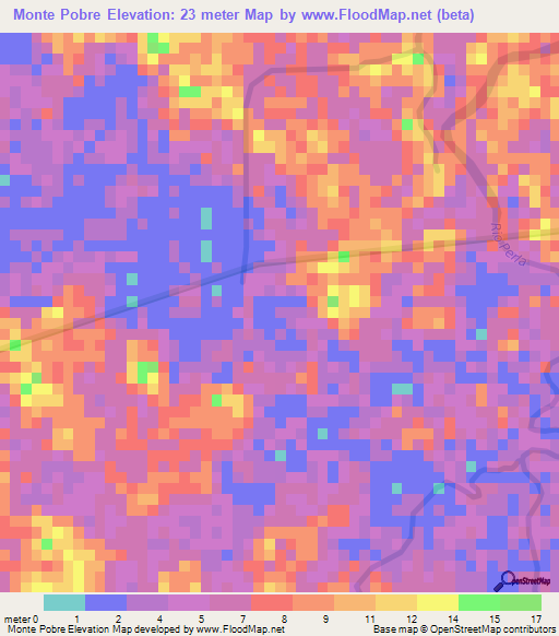 Monte Pobre,Honduras Elevation Map