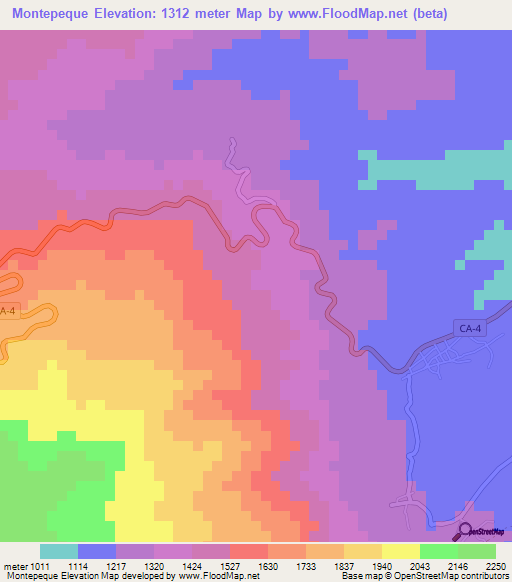 Montepeque,Honduras Elevation Map