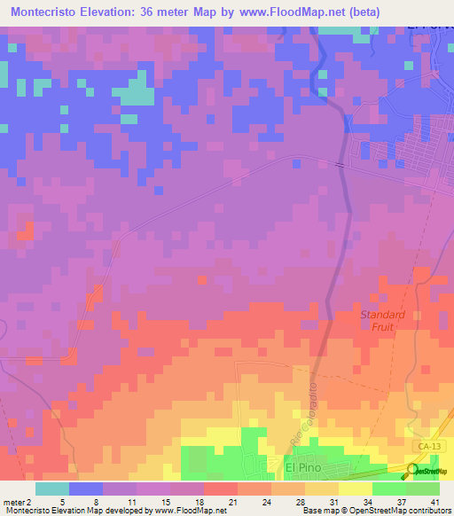 Montecristo,Honduras Elevation Map