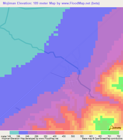 Mojiman,Honduras Elevation Map