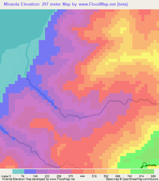Miranda,Honduras Elevation Map