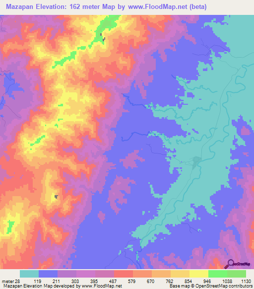 Mazapan,Honduras Elevation Map