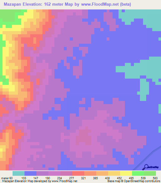 Mazapan,Honduras Elevation Map