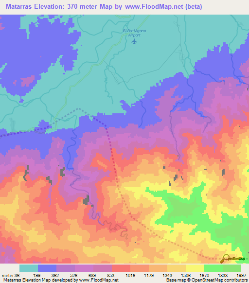 Matarras,Honduras Elevation Map