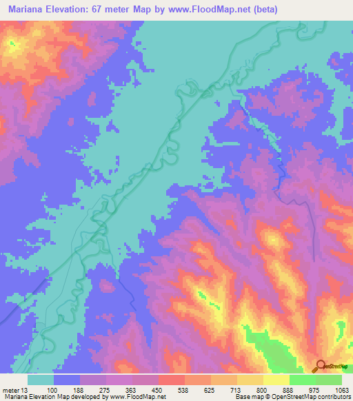 Mariana,Honduras Elevation Map