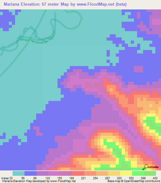 Mariana,Honduras Elevation Map
