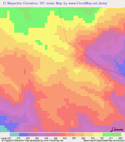 El Mapachin,Honduras Elevation Map