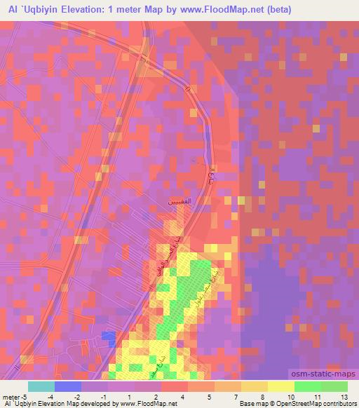 Al `Uqbiyin,Egypt Elevation Map