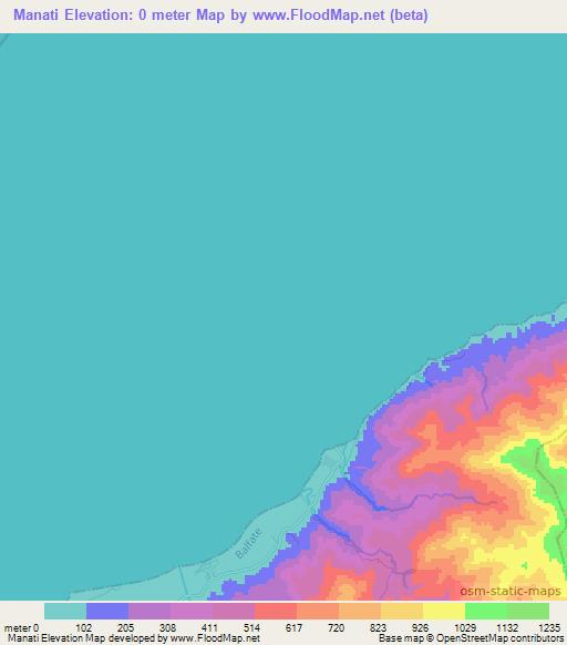 Manati,Honduras Elevation Map