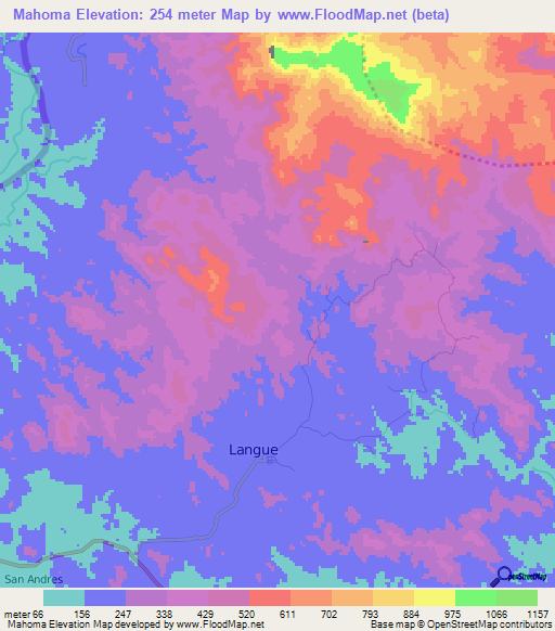 Mahoma,Honduras Elevation Map