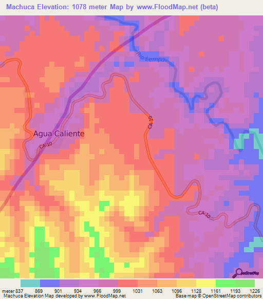 Machuca,Honduras Elevation Map