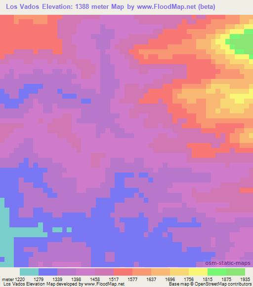 Los Vados,Honduras Elevation Map