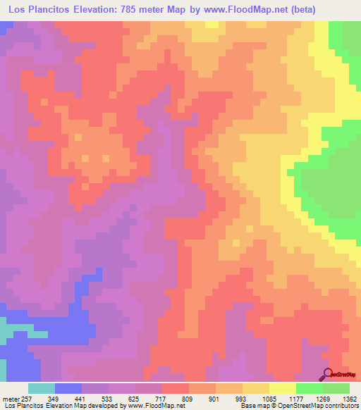 Los Plancitos,Honduras Elevation Map