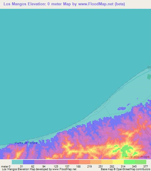 Los Mangos,Honduras Elevation Map
