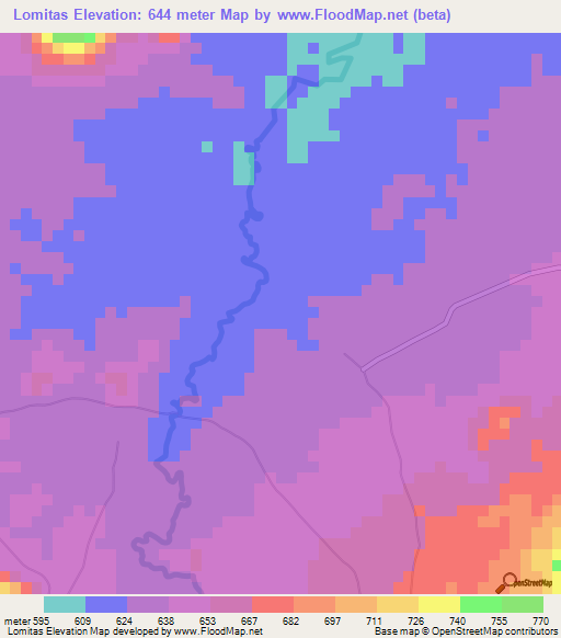 Lomitas,Honduras Elevation Map