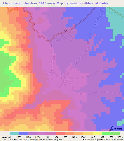 Llano Largo,Honduras Elevation Map