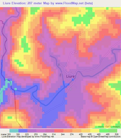 Liure,Honduras Elevation Map