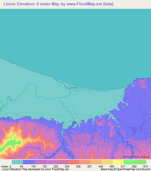 Limon,Honduras Elevation Map