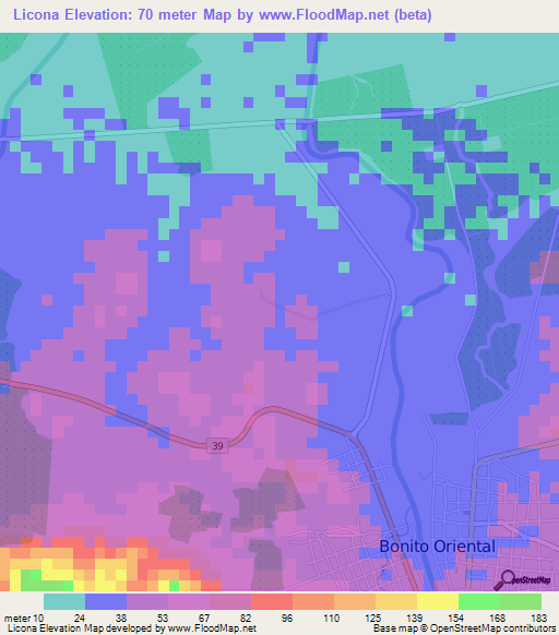 Licona,Honduras Elevation Map