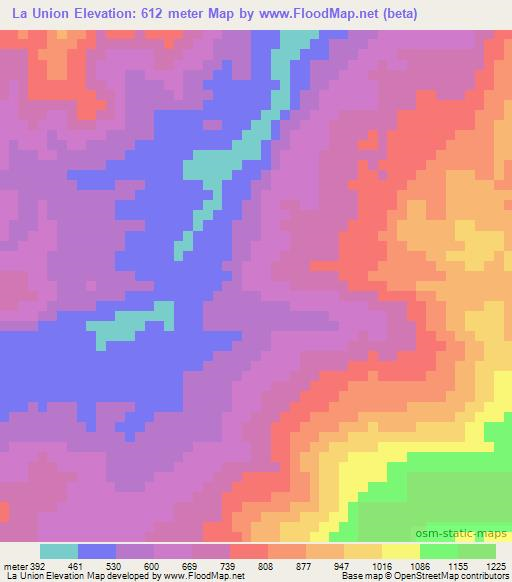 La Union,Honduras Elevation Map