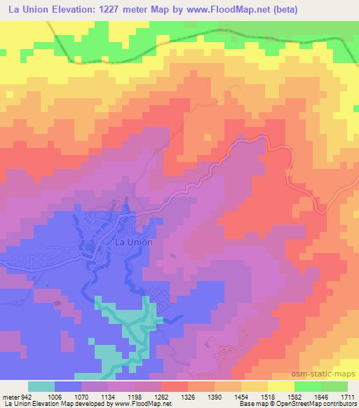 La Union,Honduras Elevation Map