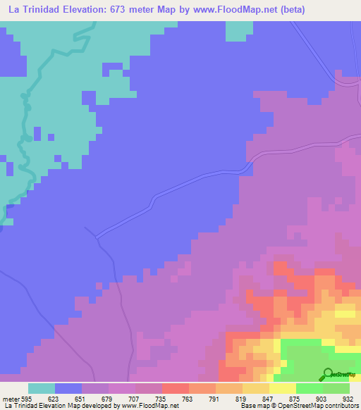 La Trinidad,Honduras Elevation Map