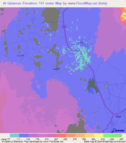 Al Qalamun,Egypt Elevation Map