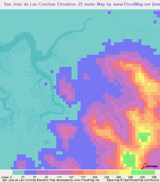 San Jose de Las Conchas,Honduras Elevation Map
