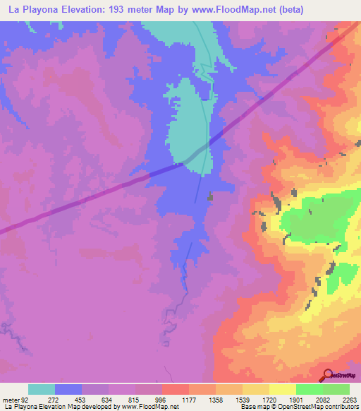 La Playona,Honduras Elevation Map