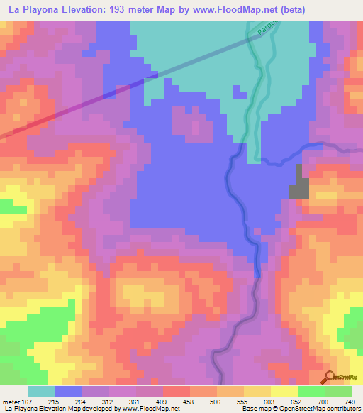 La Playona,Honduras Elevation Map