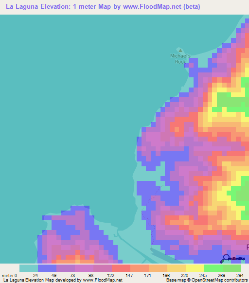 La Laguna,Honduras Elevation Map