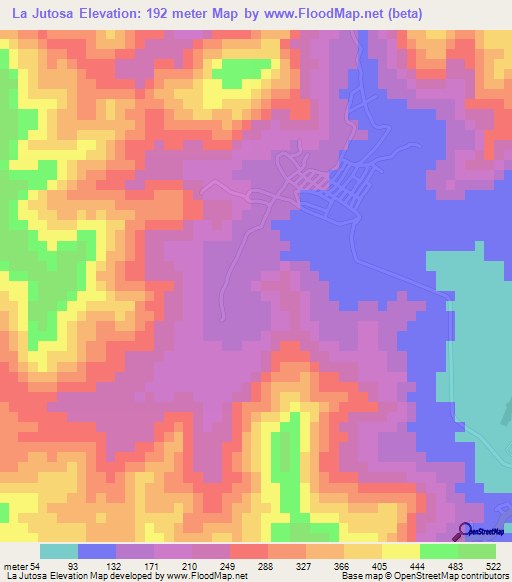 La Jutosa,Honduras Elevation Map