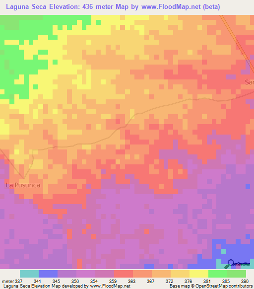 Laguna Seca,Honduras Elevation Map