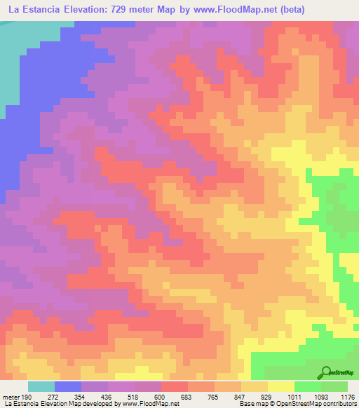 La Estancia,Honduras Elevation Map