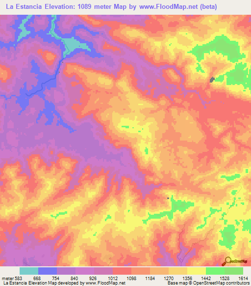 La Estancia,Honduras Elevation Map