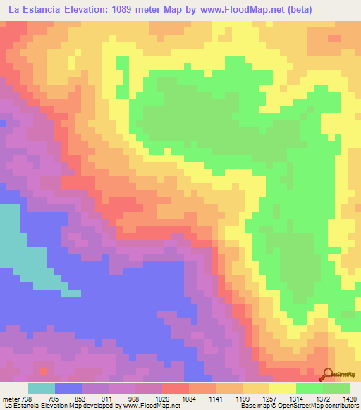 La Estancia,Honduras Elevation Map