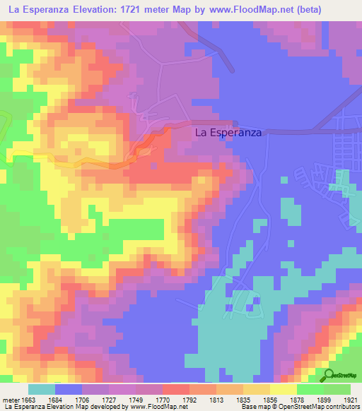 La Esperanza,Honduras Elevation Map