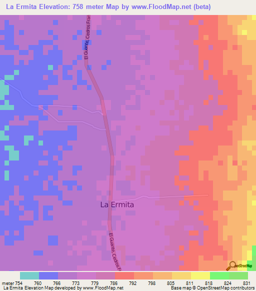 La Ermita,Honduras Elevation Map