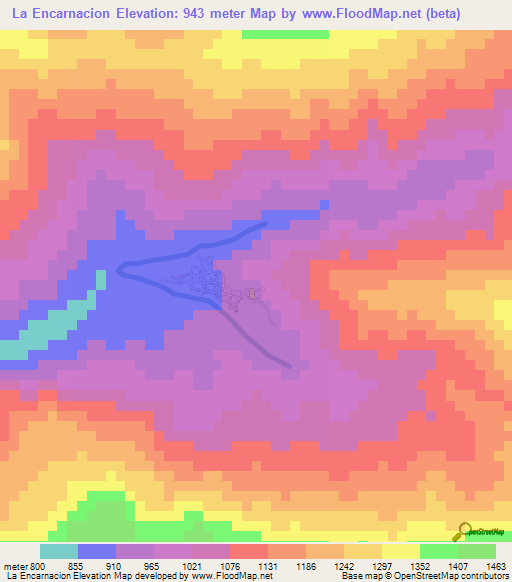 La Encarnacion,Honduras Elevation Map