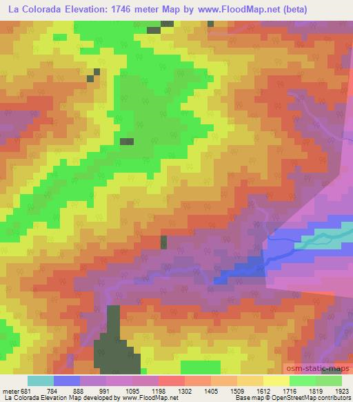 La Colorada,Honduras Elevation Map