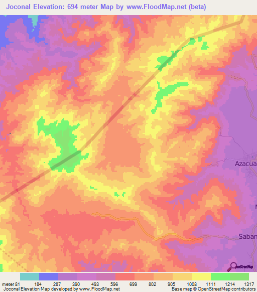 Joconal,Honduras Elevation Map