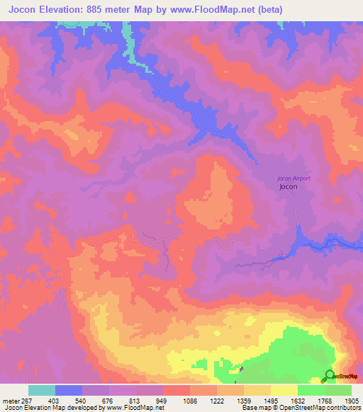 Jocon,Honduras Elevation Map