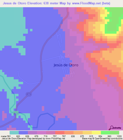 Jesus de Otoro,Honduras Elevation Map