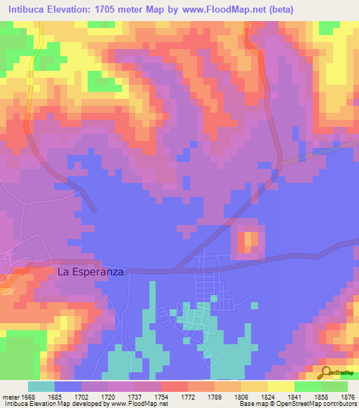 Intibuca,Honduras Elevation Map