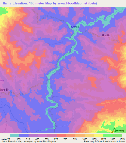 Ilama,Honduras Elevation Map