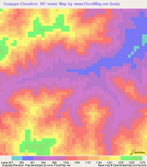 Guayape,Honduras Elevation Map