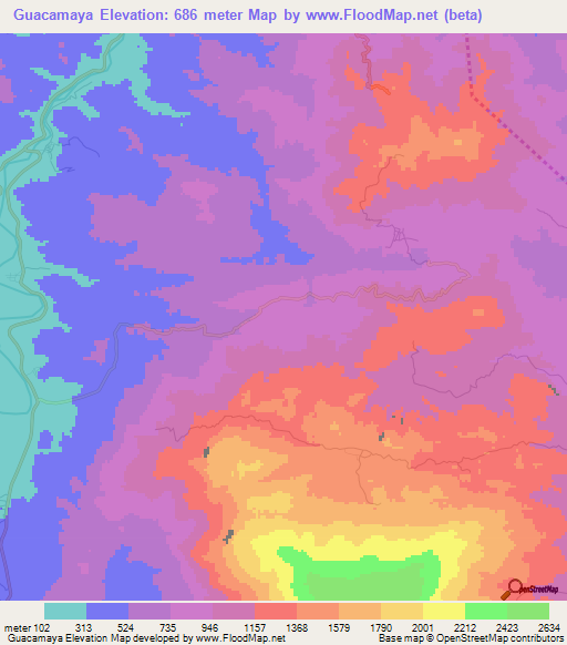 Guacamaya,Honduras Elevation Map