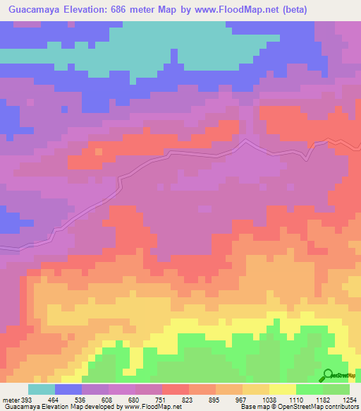 Guacamaya,Honduras Elevation Map