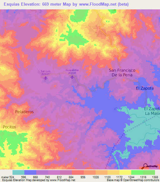 Esquias,Honduras Elevation Map